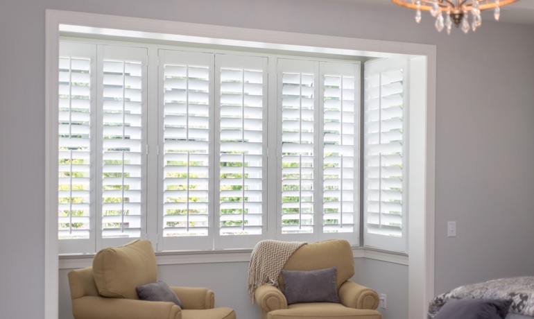 Classic shutters in Sacramento bay window